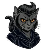 MAD CATS DEN hero cat with pompadour